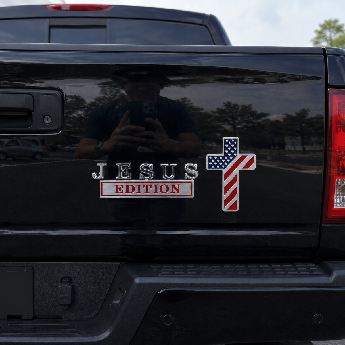 ✝️ Blessed Jesus Edition Cross Car Emblem Metal Badge