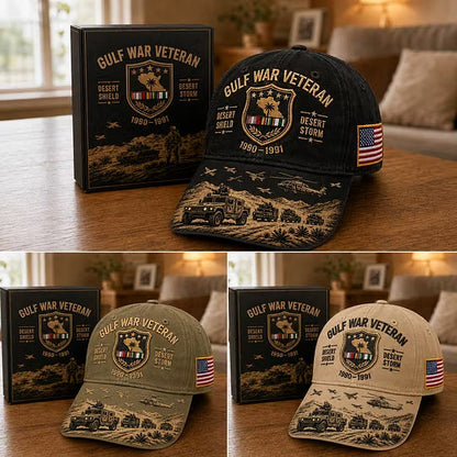 🏆Last Day Promo: 45% OFF! 🏜️ Desert Storm Veteran Commemorative Cap – Gulf War Desert Shield Veteran Hat