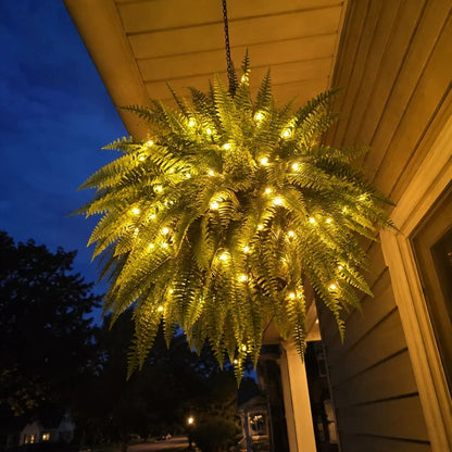 🌿Glowing Boston Ferns with Lights 💛 Zero Watering, Zero Maintenance