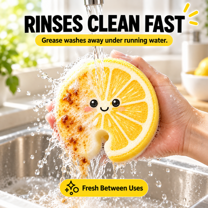 🔥 Limited-Time 49% OFF 🍋 3-Pack Pop-Up Fruit Wood Pulp Sponges | Soft & Non-Scratch Kitchen Cleaning
