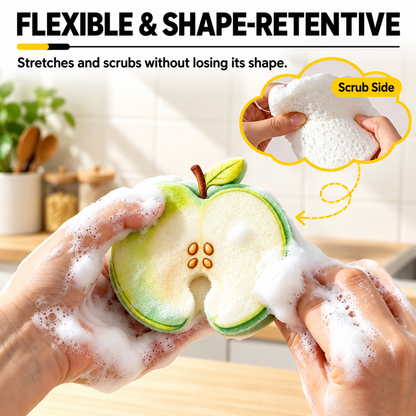 🔥 Limited-Time 49% OFF 🍋 3-Pack Pop-Up Fruit Wood Pulp Sponges | Soft & Non-Scratch Kitchen Cleaning