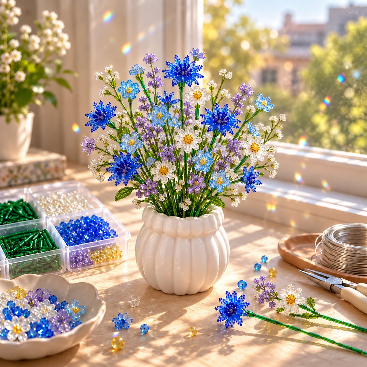 🌷DIY Beaded Wildflower Bouquet Kit – Create Your Own Floral Masterpiece