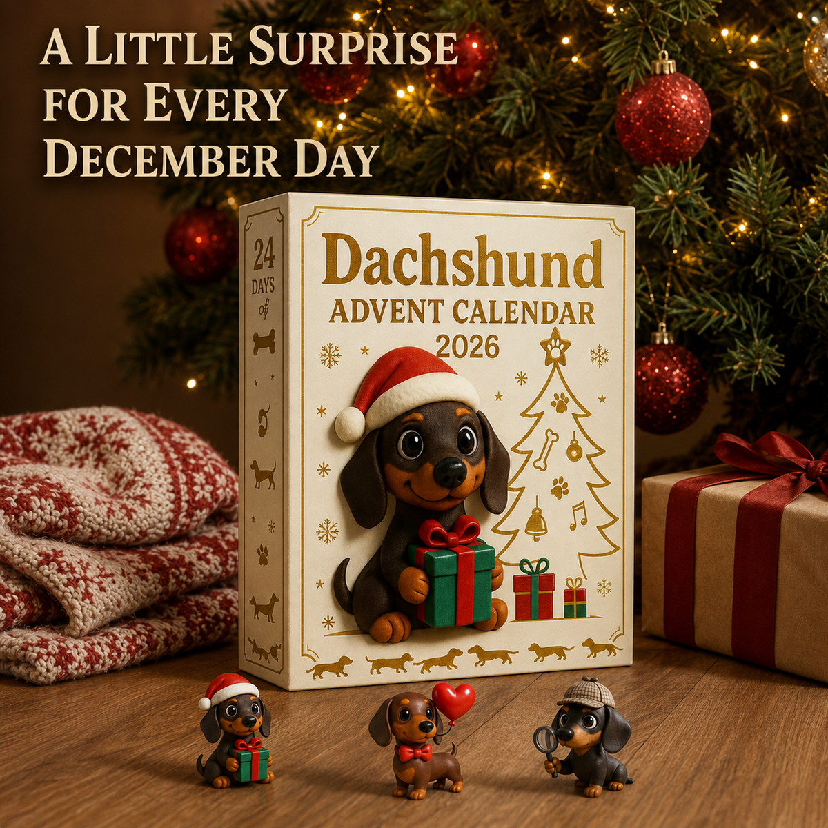 🎄HOT SALE 49% OFF🐾 2026 Dachshund Advent Calendar 🐶✨