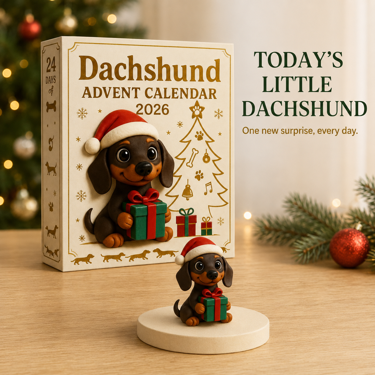 🎄HOT SALE 49% OFF🐾 2026 Dachshund Advent Calendar 🐶✨