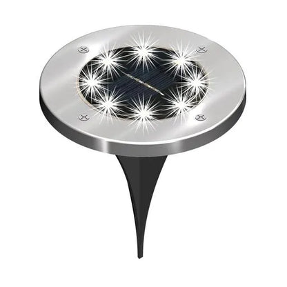 12 Pack Outdoor Stainless Steel Solar Lights - Solar Landscape Lighting