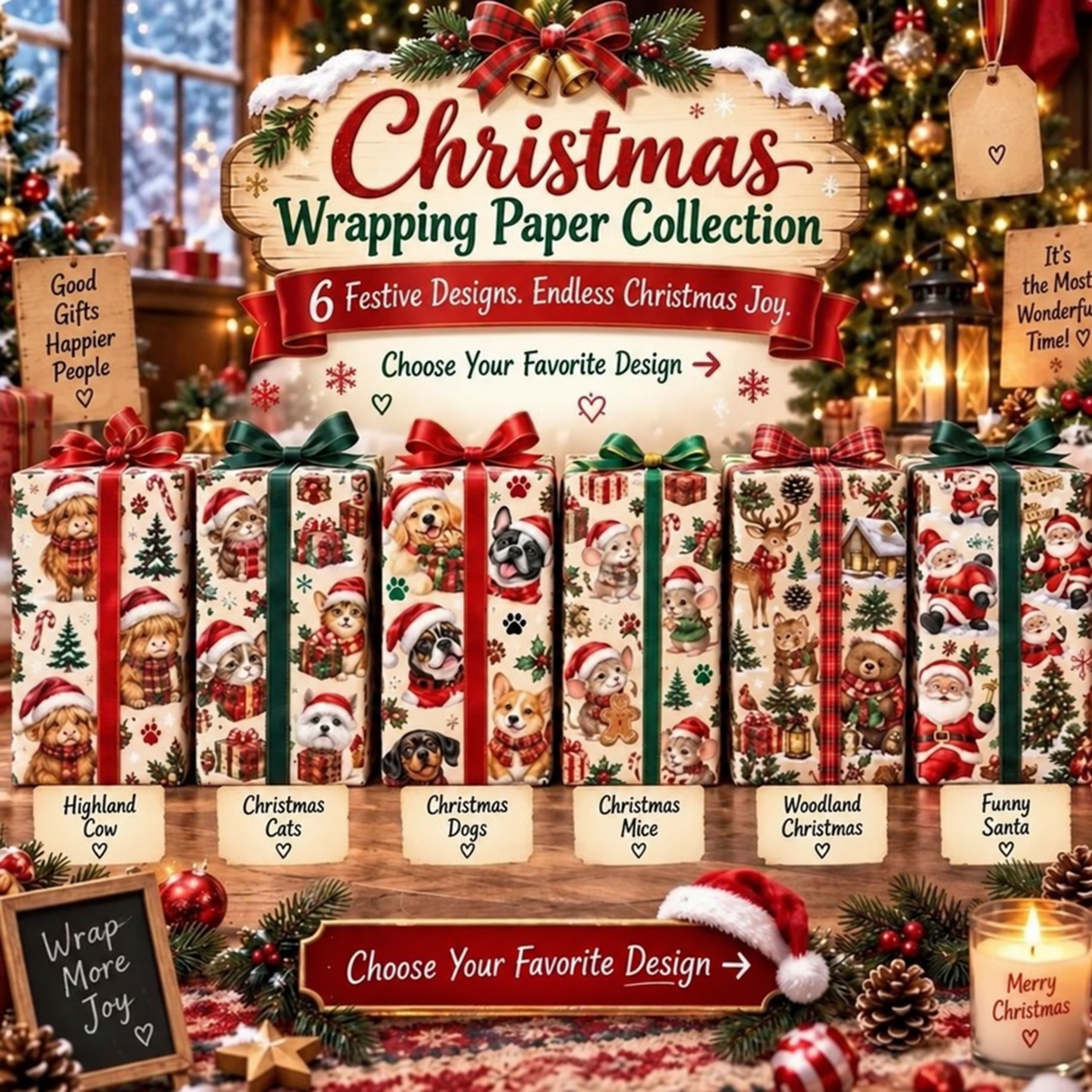 🎁 3M Premium Christmas Wrapping Paper Rolls