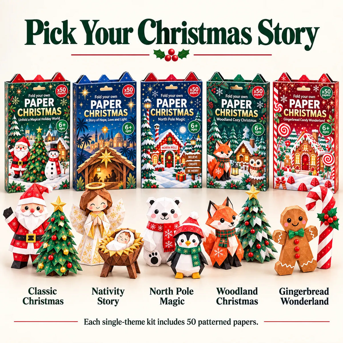 🎄✨ Create Your Own Christmas Magic – Easy 3D Layered Paper Craft Kit for Beginners