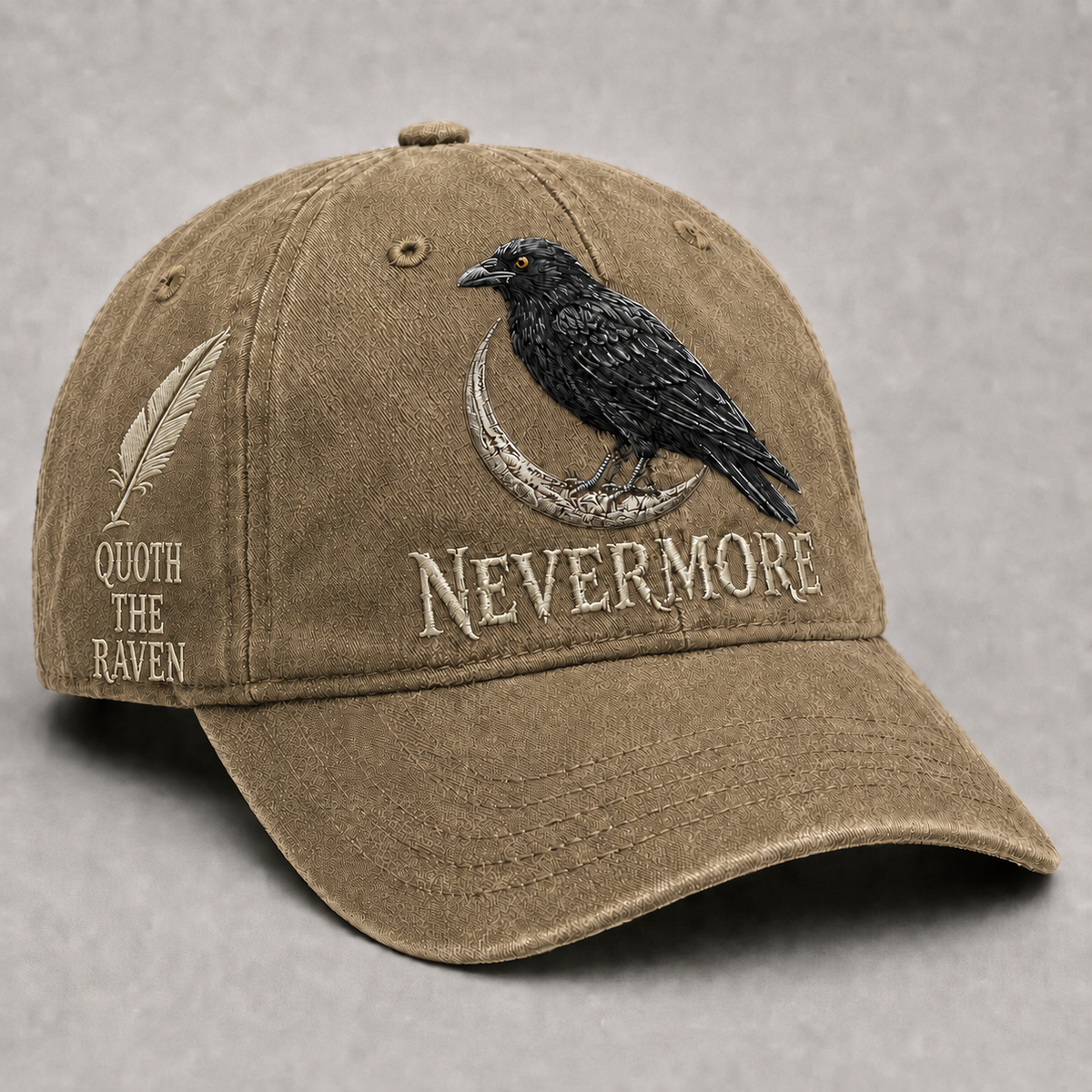 ⬛🐦Nevermore Raven Vintage Cap | Gothic Bird Lover Hat