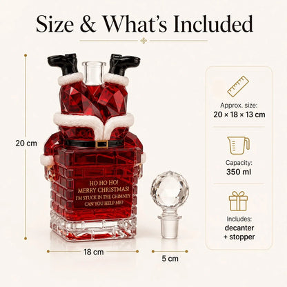 ✨ Santa Stuck in the Chimney Whiskey Bottle