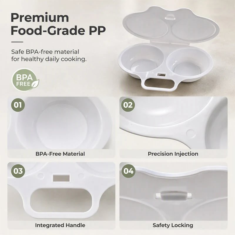🍳 Microwave Egg Poacher – Dual Egg Breakfast Cooker