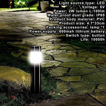 Solar Cylindrical LED Pathway Lawn Light