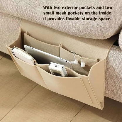 Bedside Caddy, 5 Pockets Felt Bedside Storage Organizer