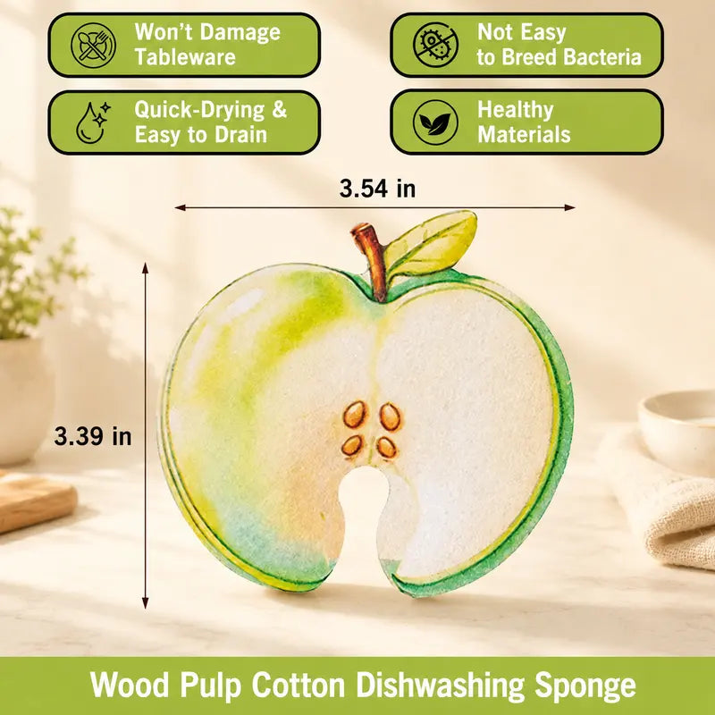 🔥 Limited-Time 49% OFF 🍋 3-Pack Pop-Up Fruit Wood Pulp Sponges | Soft & Non-Scratch Kitchen Cleaning