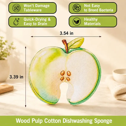 🔥 Limited-Time 49% OFF 🍋 3-Pack Pop-Up Fruit Wood Pulp Sponges | Soft & Non-Scratch Kitchen Cleaning