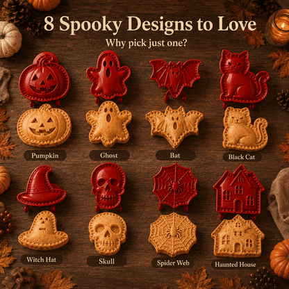 🎃 Halloween Mini Pie Mold Set - 8 Piece Halloween Mini Hand Pie Mold Set