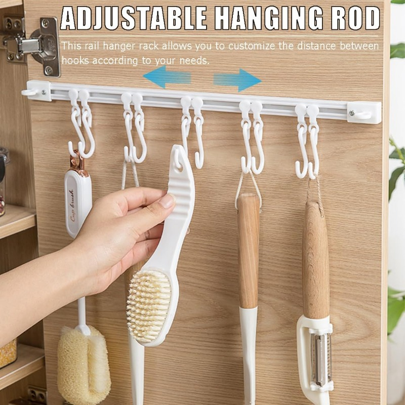 ✨Buy 1 Get 1 Free🏠 Wall-Mounted Slide Rail Hanger Rack – Space-Saving Storage