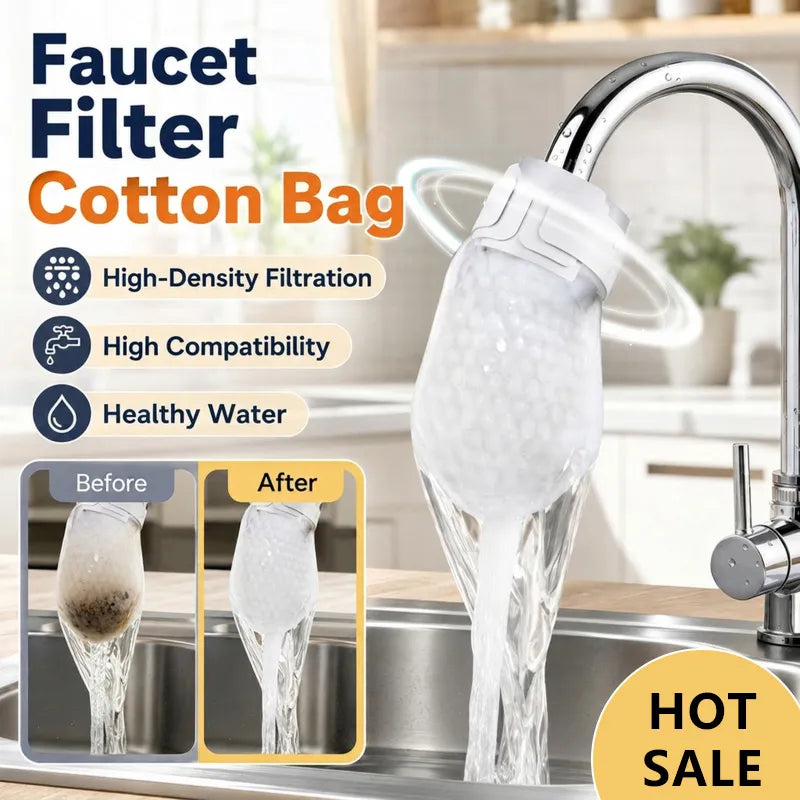 💧 Disposable Cotton Faucet Filter Bags with Fastening Straps