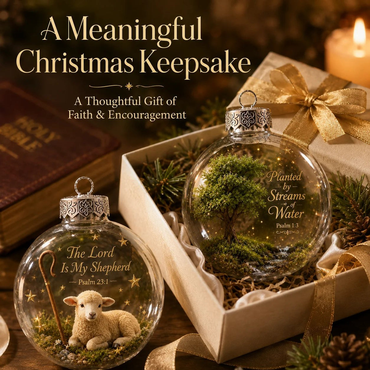 ✨ Psalms Scripture Christmas Ornament – Perfect Christmas Tree Decorations