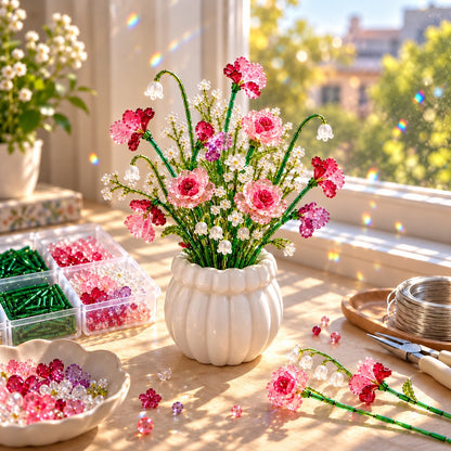 🌷DIY Beaded Wildflower Bouquet Kit – Create Your Own Floral Masterpiece