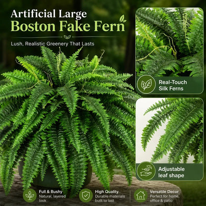 🌿Glowing Boston Ferns with Lights 💛 Zero Watering, Zero Maintenance