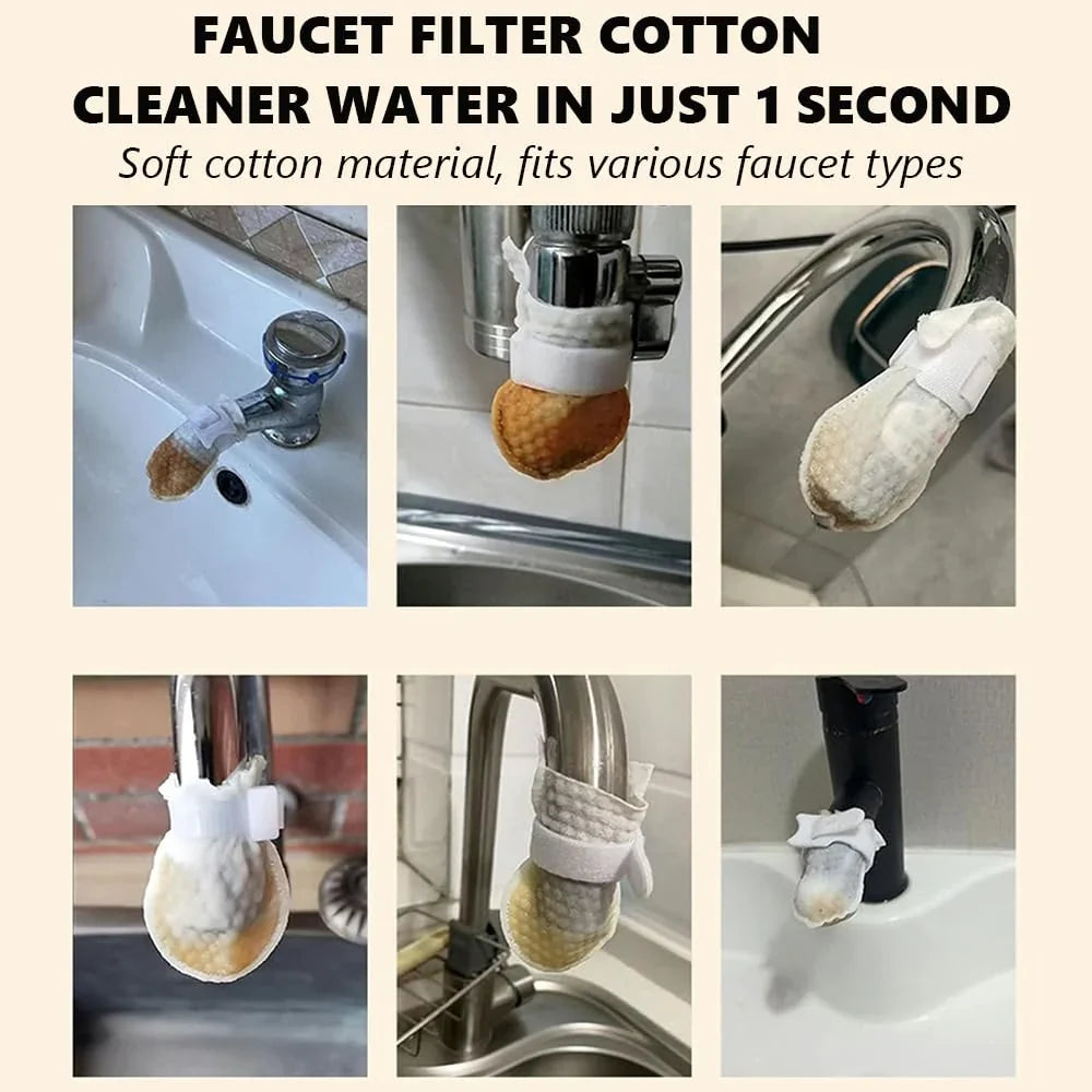 💧 Disposable Cotton Faucet Filter Bags with Fastening Straps