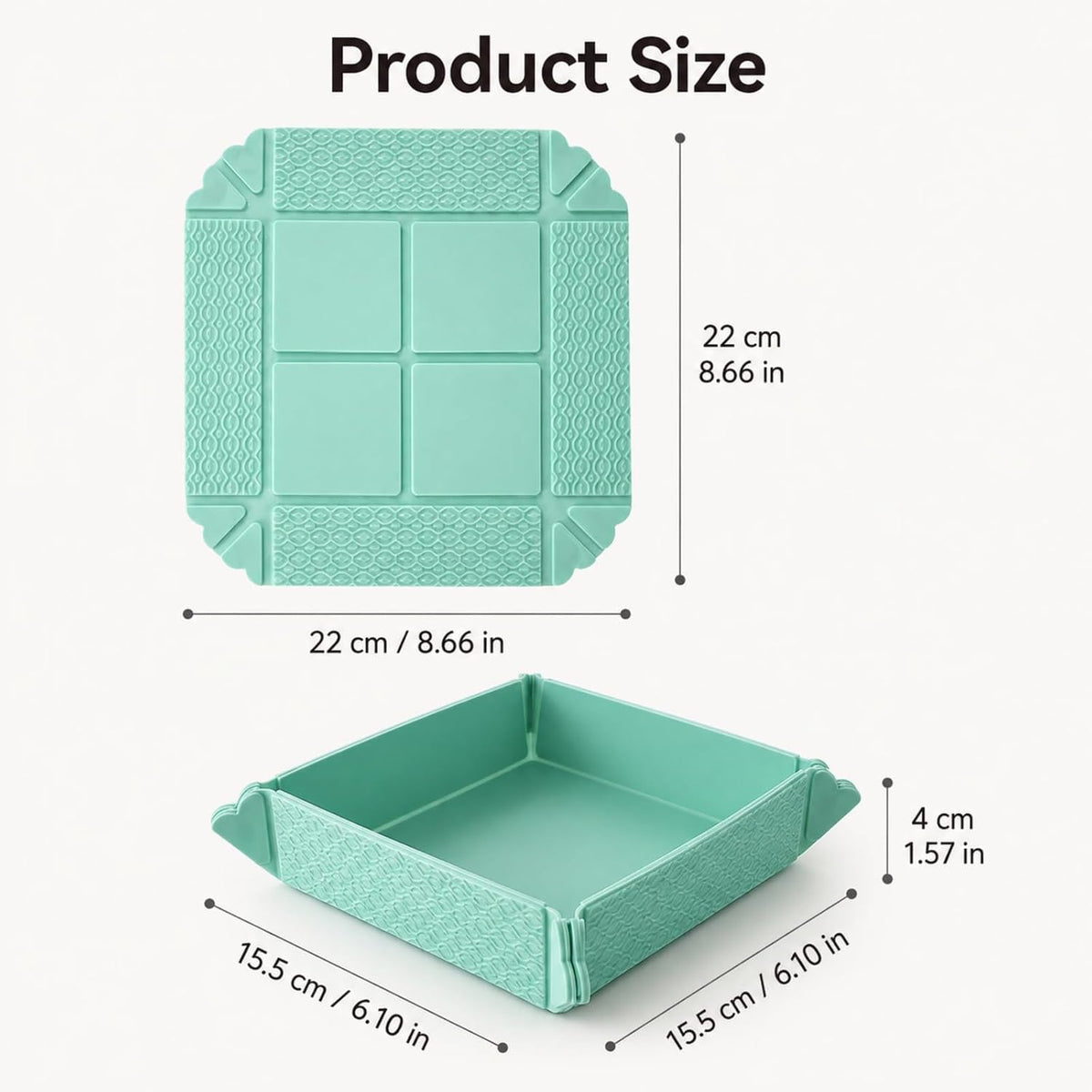 Product dimensions in flat and folded configurations