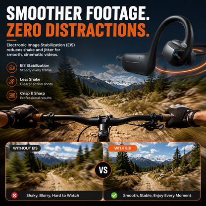 🔥8MP AI Camera Bone Conduction Headphones – Premium High-Fidelity Audio, EIS Video Stabilization, 160+ Language Translation, IP54 Waterproof Headset for Outdoor Vlogging & Sports.