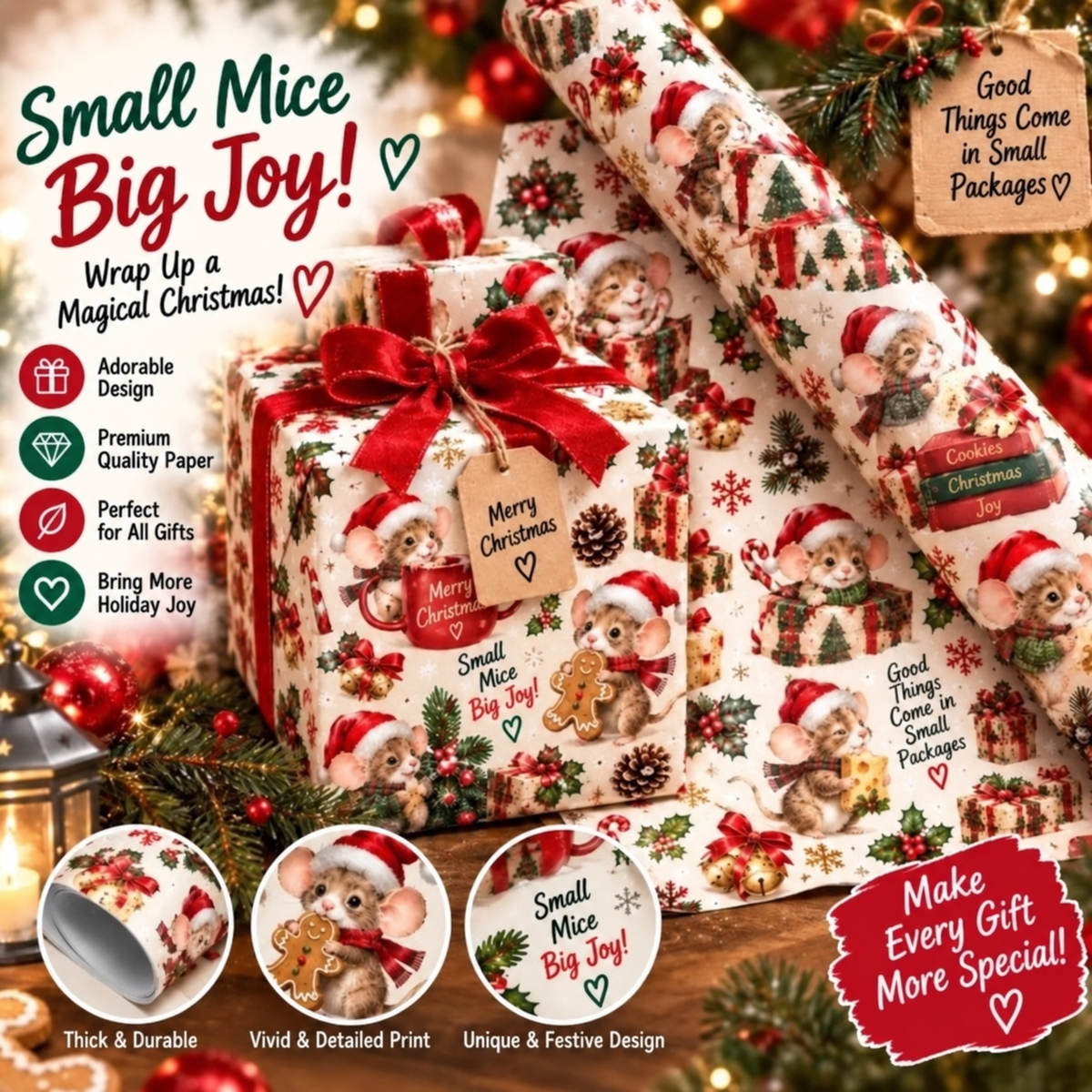 🎁 3M Premium Christmas Wrapping Paper Rolls