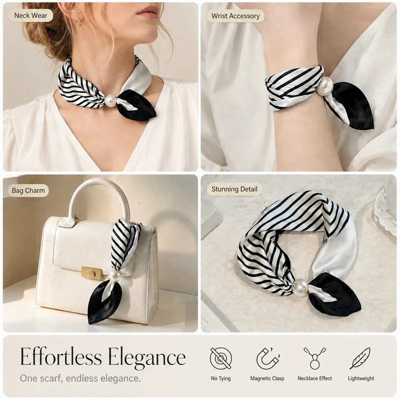 🏆25K+ SOLD 🔥2026 HOT SALE ✨ Effortless Glamour: Pop-On Pearl Necklace Scarf 🧣