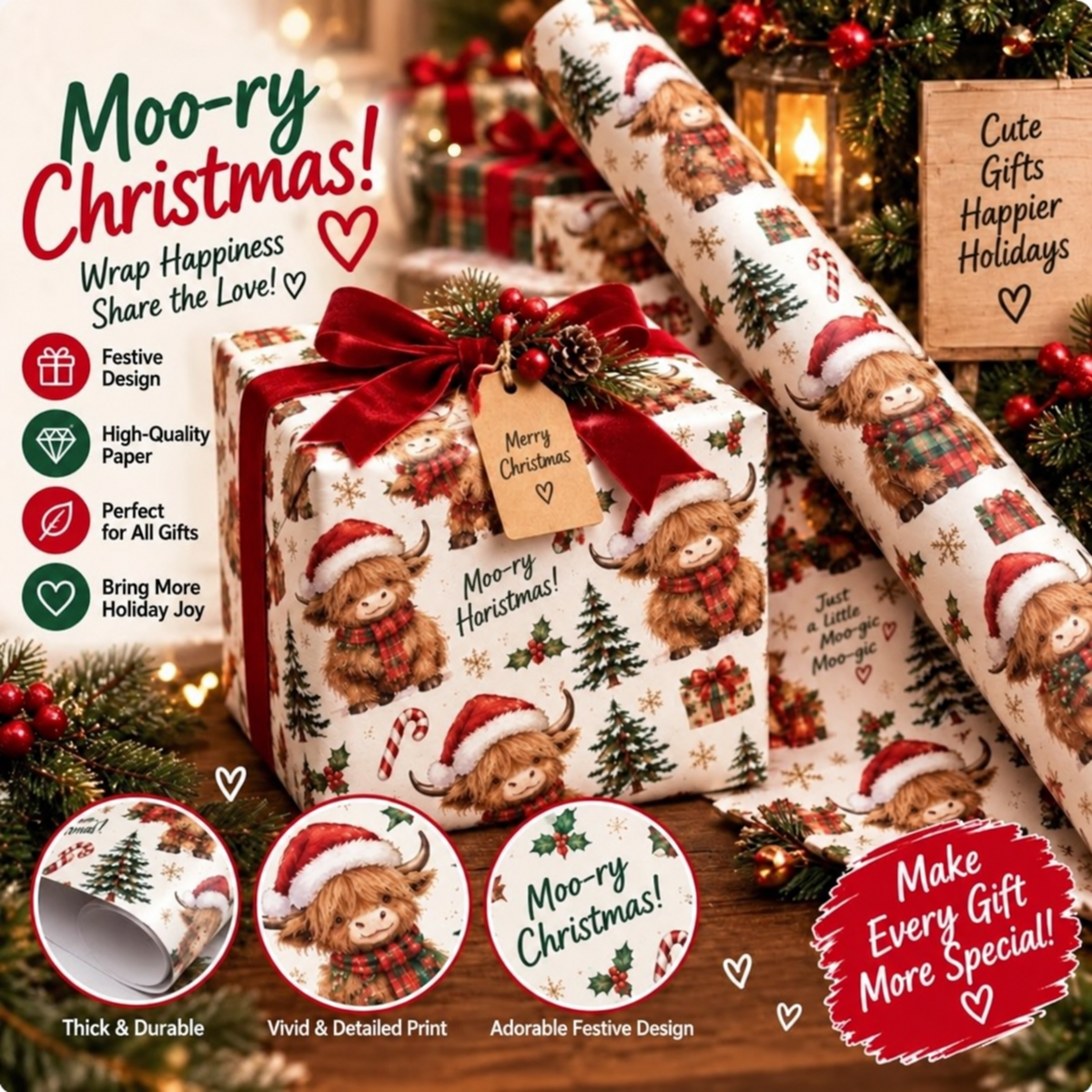 🎁 3M Premium Christmas Wrapping Paper Rolls