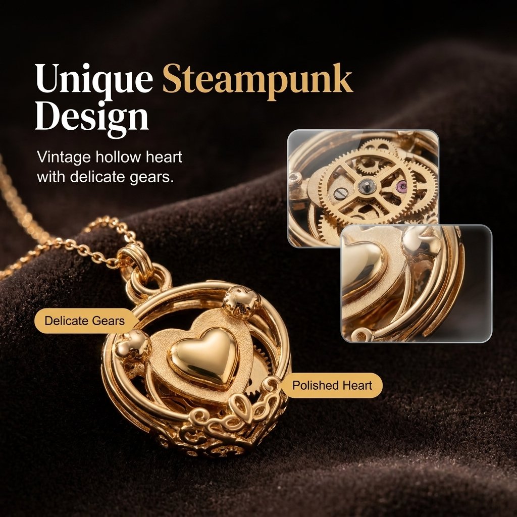 ❤️‍🔥⚙️Heartbeat Mechanical Heart Pendant – ✨Heart Design & Mechanical Aesthetic