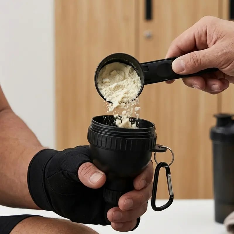 💪Gym Essential|Portable Protein Powder Dispenser Funnel with Carabiner🥤BUY 1 GET 1 FREE