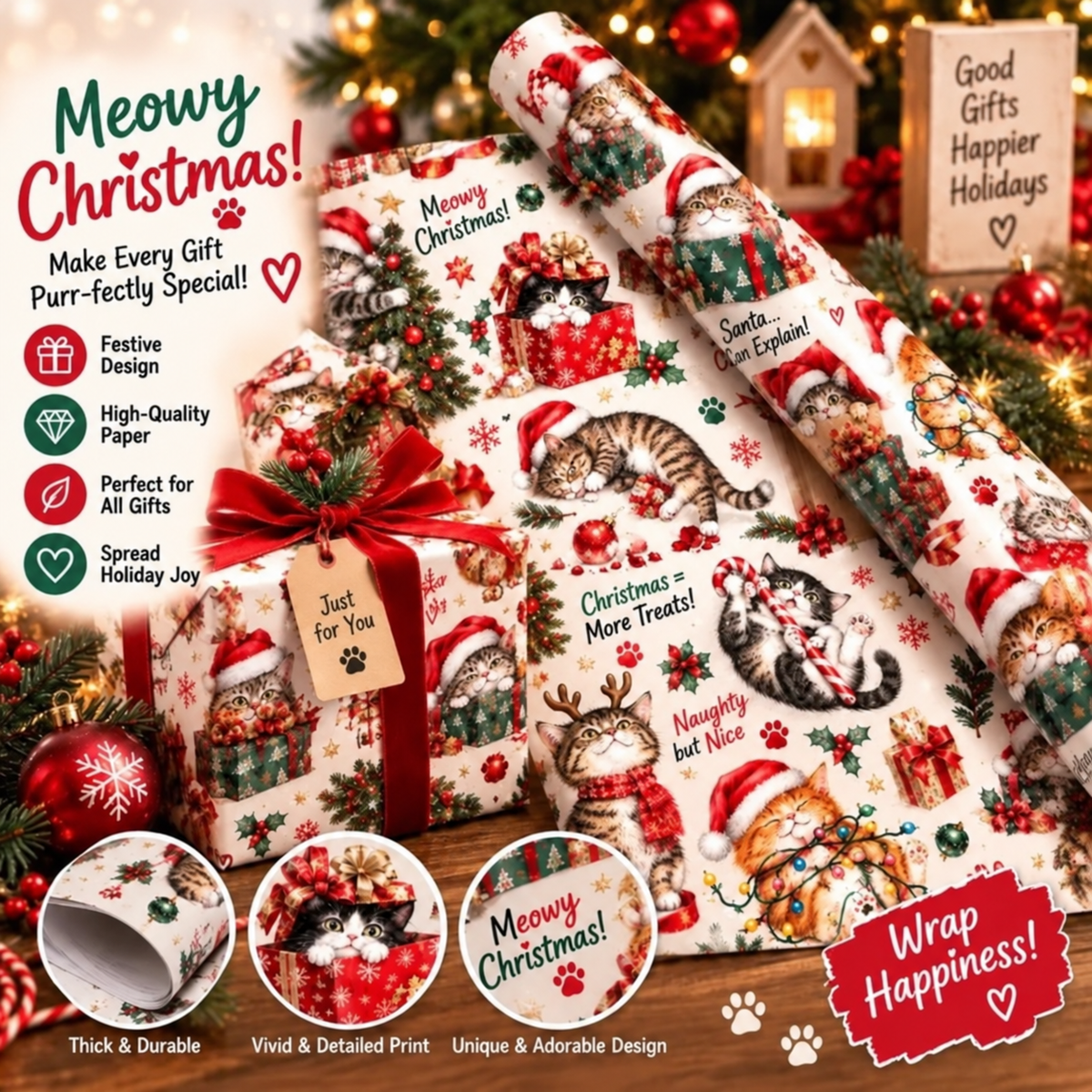 🎁 3M Premium Christmas Wrapping Paper Rolls