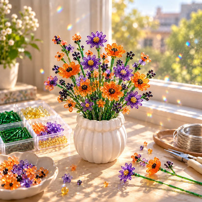 🌷DIY Beaded Wildflower Bouquet Kit – Create Your Own Floral Masterpiece