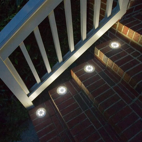 12 Pack Outdoor Stainless Steel Solar Lights - Solar Landscape Lighting