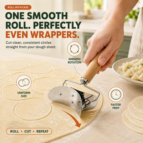 🥟 Stainless Steel Dumpling Maker & Dough Cutter Set – Roll, Fill, Press & Seal with Ease