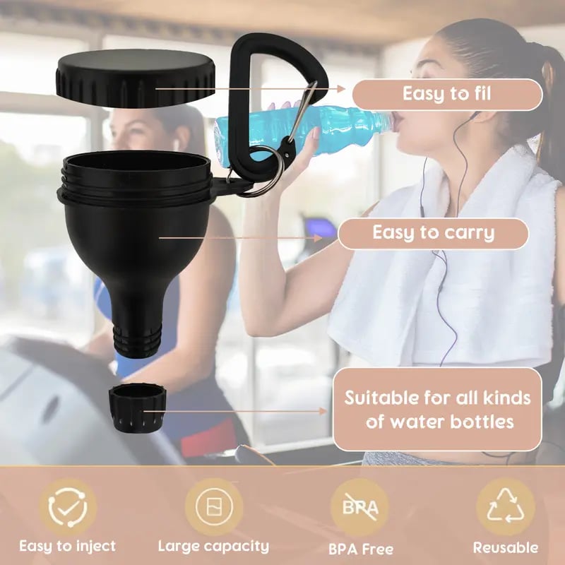 💪Gym Essential|Portable Protein Powder Dispenser Funnel with Carabiner🥤BUY 1 GET 1 FREE