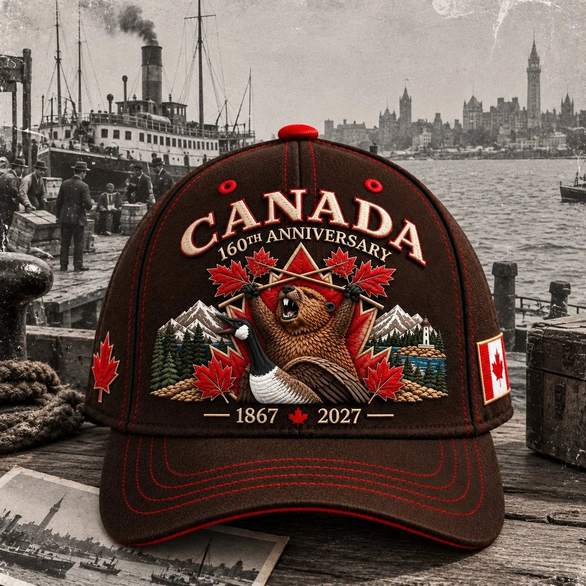🔥 LAST DAY 50% OFF - 🍁 Canada 160th Anniversary 1867–2027 – Premium Embroidered Heritage Cap