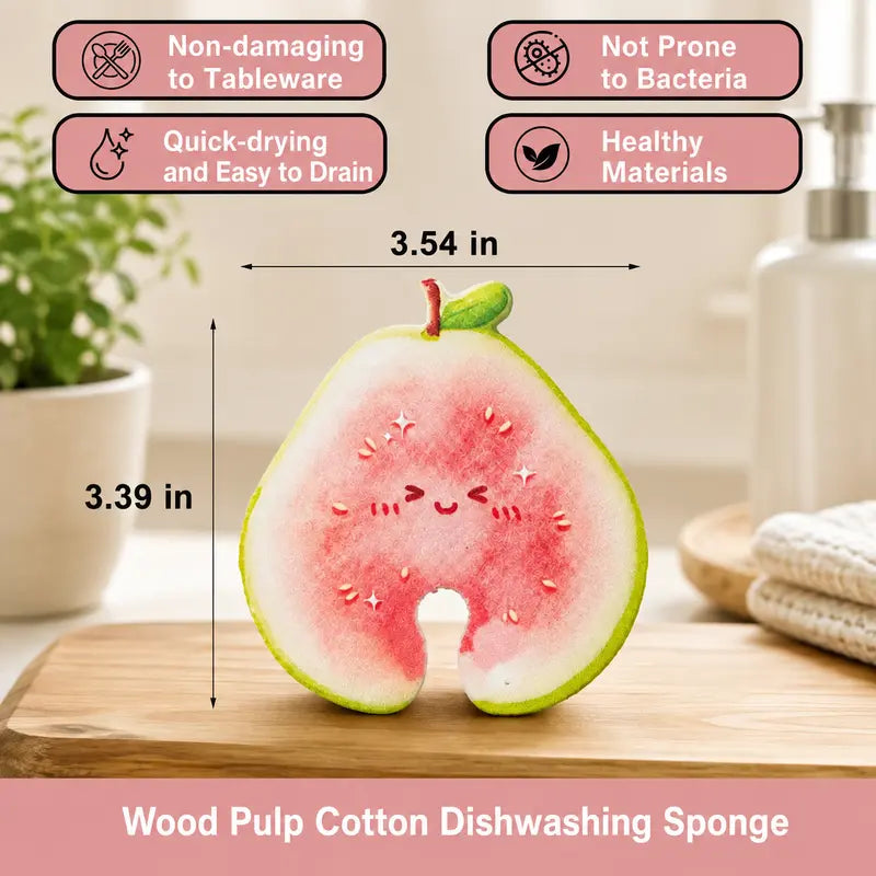 🔥 Limited-Time 49% OFF 🍋 3-Pack Pop-Up Fruit Wood Pulp Sponges | Soft & Non-Scratch Kitchen Cleaning