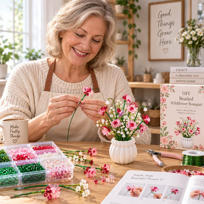 🌷DIY Beaded Wildflower Bouquet Kit – Create Your Own Floral Masterpiece