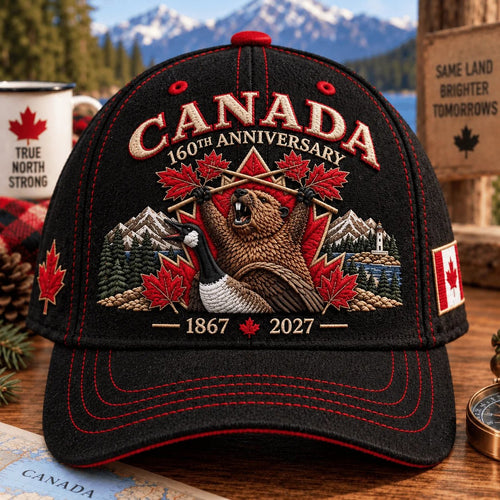 🔥 LAST DAY 50% OFF - 🍁 Canada 160th Anniversary 1867–2027 – Premium Embroidered Heritage Cap