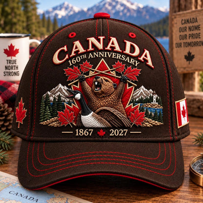 🔥 LAST DAY 50% OFF - 🍁 Canada 160th Anniversary 1867–2027 – Premium Embroidered Heritage Cap