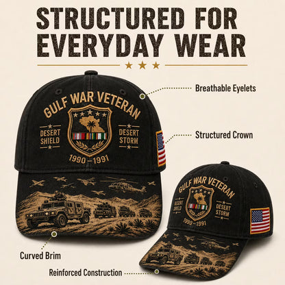 🏆Last Day Promo: 45% OFF! 🏜️ Desert Storm Veteran Commemorative Cap – Gulf War Desert Shield Veteran Hat