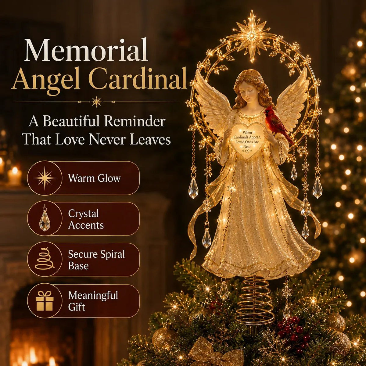 🔥Last Day 50% OFF – 🎄 Lighted Memorial Christmas Tree Topper Collection