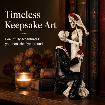 Dia De Los Muertos Gothic Skeleton Wedding Couple Statue - Romantic Halloween Figurine