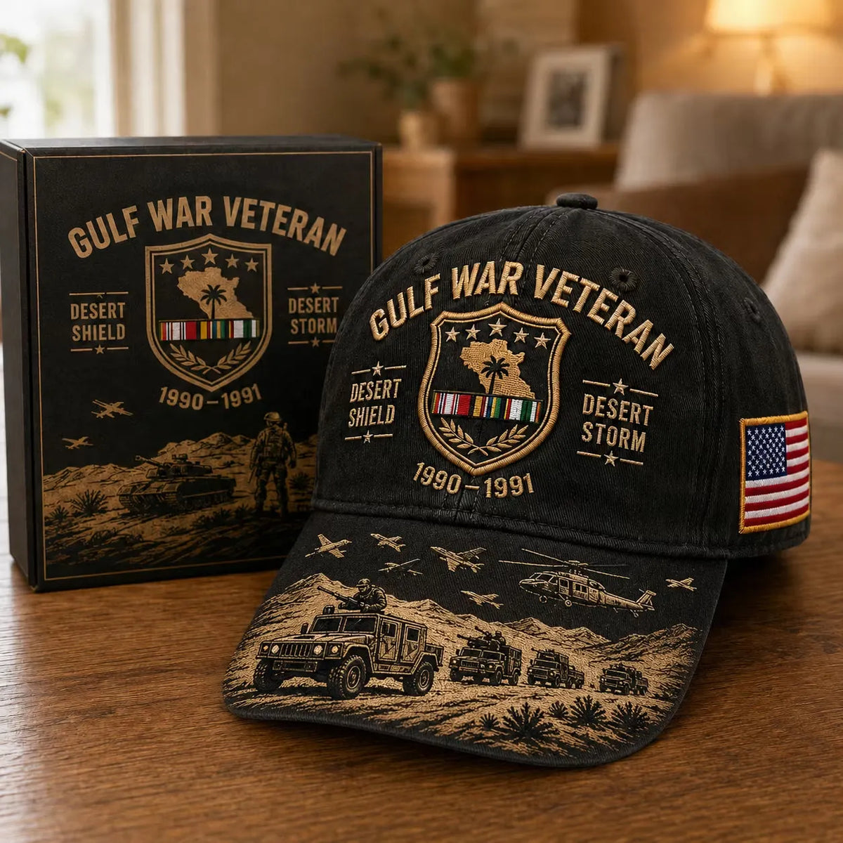 🏆Last Day Promo: 45% OFF! 🏜️ Desert Storm Veteran Commemorative Cap – Gulf War Desert Shield Veteran Hat