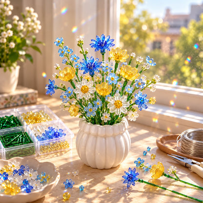 🌷DIY Beaded Wildflower Bouquet Kit – Create Your Own Floral Masterpiece