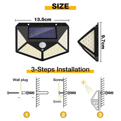 Solar Powered Waterproof LED Motion Sensor Lights