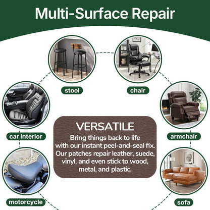 Self-Adhesive Leather Repair Patch Tape for Sofas & Car Seats