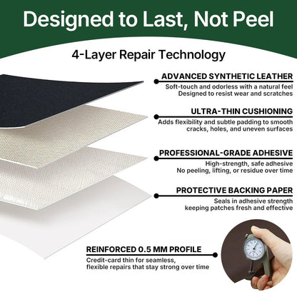 Self-Adhesive Leather Repair Patch Tape for Sofas & Car Seats